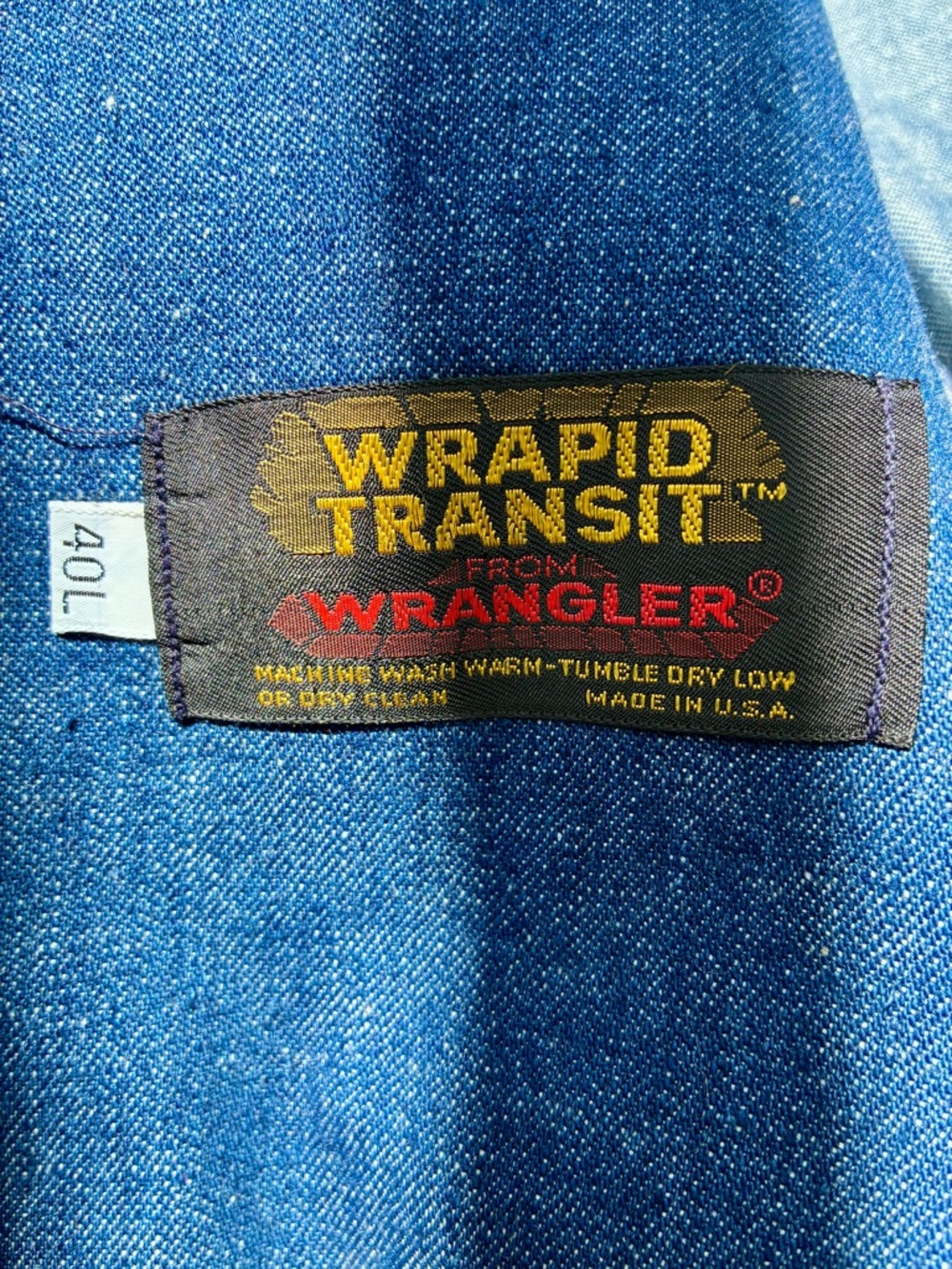Men's Wrangler Vintage Retro Cowboy Western Denim Blazer - Blue - Picture 8 of 10